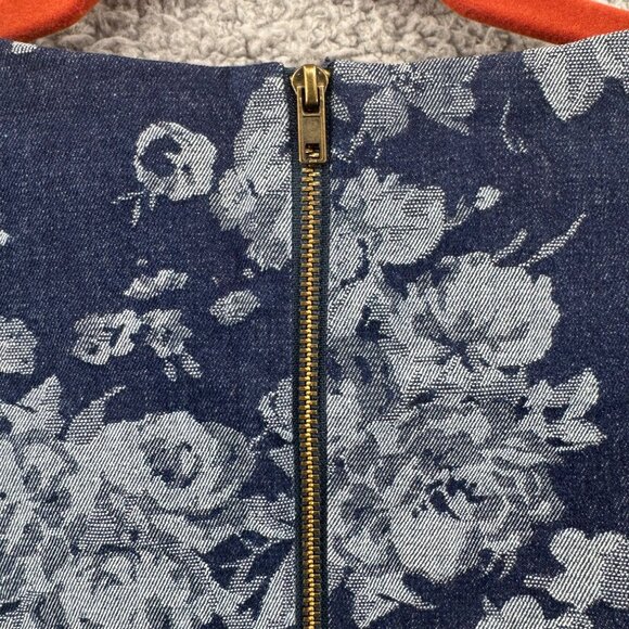 Line & Dot Floral Denim White Side Panels Dress  Size M NWT - Picture 5 of 8